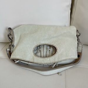 Lucky Brand White Distress Look Soft Leather Purse